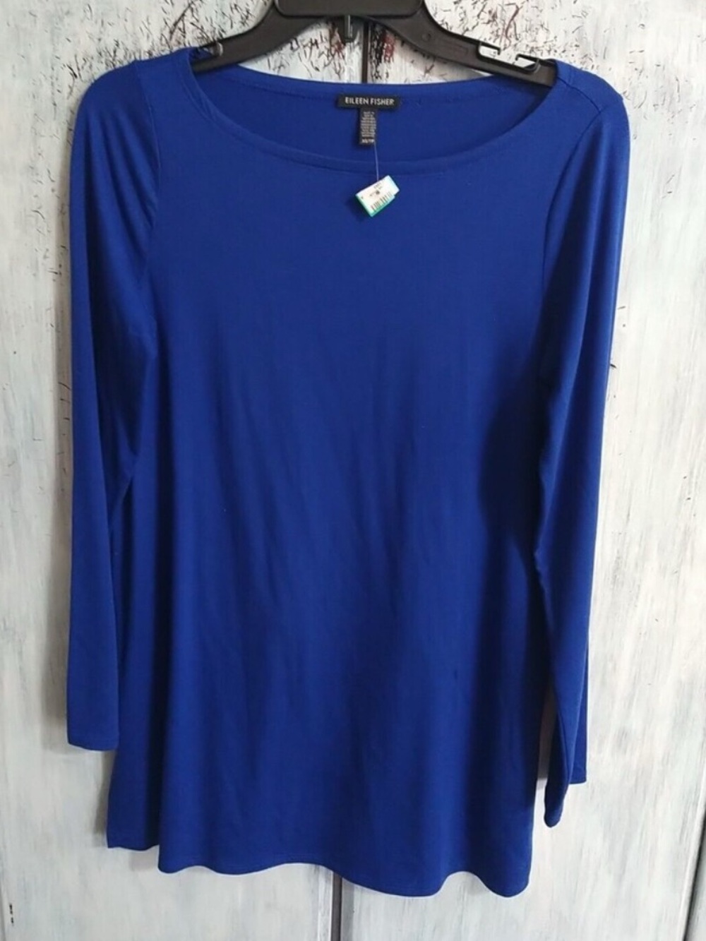 Eileen Fisher Tunic Long Sleeve Top Xs Blue Boho Feminine Cottage Core